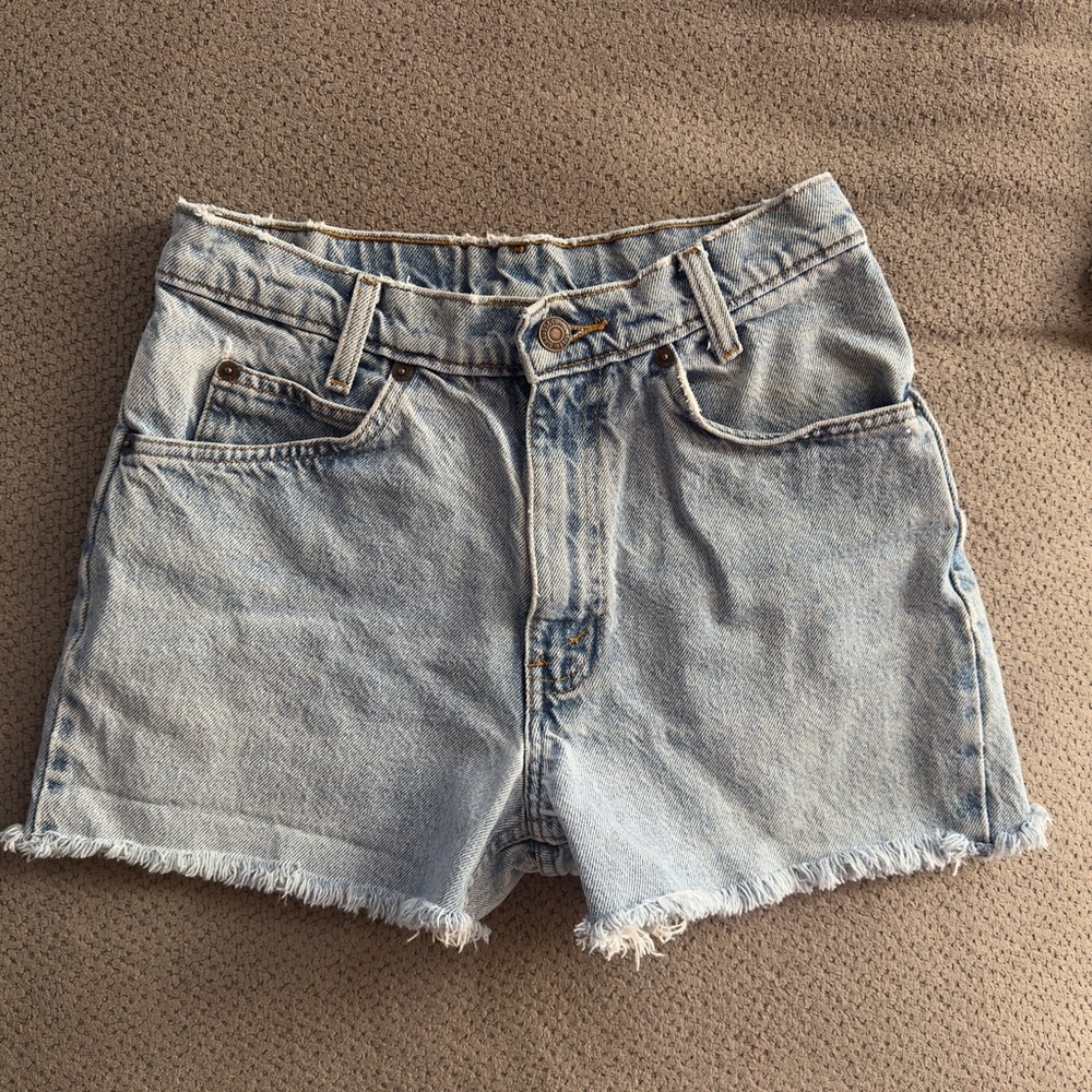 Vintage Levi’s 550 Student Orange Tab Cutoff Shorts